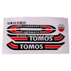 Sticker set black/red/white 080010 for Tomos