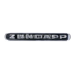   Sticker emblem black / chrome 130 x 16,5mm aluminum elongated for Zündapp