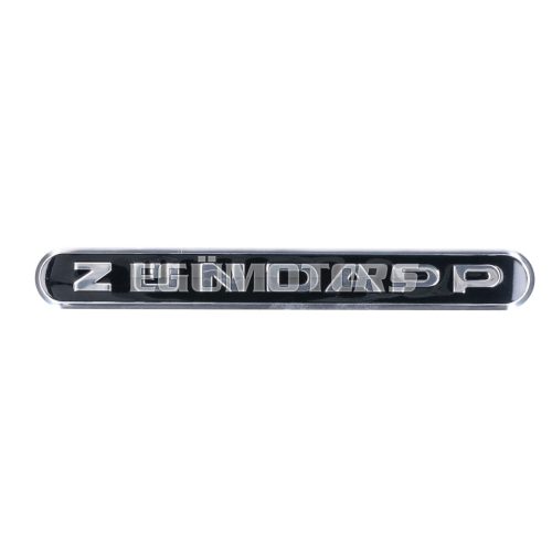 Sticker emblem black / chrome 130 x 16,5mm aluminum elongated for Zündapp