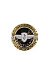 OEM Standard Matrica embléma, 64 mm, kerek, arany, fényes alumínium, Zündapp