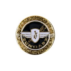   OEM Standard Matrica embléma, 64 mm, kerek, arany, fényes alumínium, Zündapp