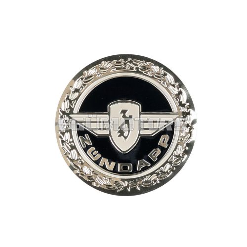 OEM Standard Matrica embléma, 64 mm, kerek, ezüst, fényes alumínium, Zündapp