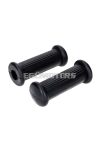 Footrest rubber set longitudinally ribbed black for Simson