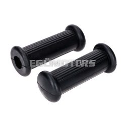 Footrest rubber set longitudinally ribbed black for Simson