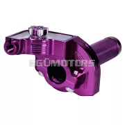 101 Octane rövid löketű gázmarkolat, lila, CNC, 22 mm-es kormányhoz, robogó, moped