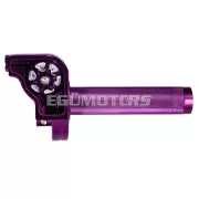 101 Octane rövid löketű gázmarkolat, lila, CNC, 22 mm-es kormányhoz, robogó, moped