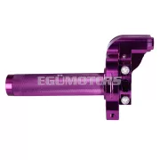 101 Octane rövid löketű gázmarkolat, lila, CNC, 22 mm-es kormányhoz, robogó, moped