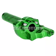 101 Octane rövid löketű gázmarkolat, zöld, CNC, 22 mm-es kormányhoz, robogó, moped
