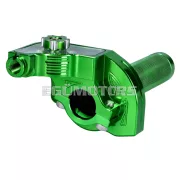 101 Octane rövid löketű gázmarkolat, zöld, CNC, 22 mm-es kormányhoz, robogó, moped