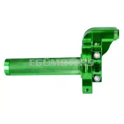 101 Octane rövid löketű gázmarkolat, zöld, CNC, 22 mm-es kormányhoz, robogó, moped