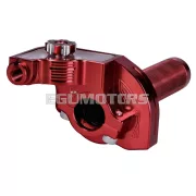 101 Octane rövid löketű gázmarkolat, piros, CNC, 22 mm-es kormányhoz, robogó, moped