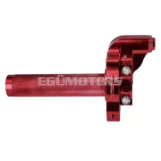 101 Octane rövid löketű gázmarkolat, piros, CNC, 22 mm-es kormányhoz, robogó, moped