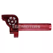 101 Octane rövid löketű gázmarkolat, piros, CNC, 22 mm-es kormányhoz, robogó, moped