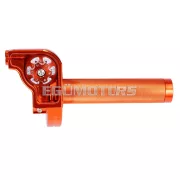 101 Octane rövid löketű gázmarkolat, narancssárga, CNC, 22 mm-es kormányhoz, robogó, moped