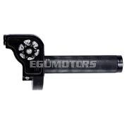 101 Octane rövid löketű gázmarkolat, fekete, CNC, 22 mm-es kormányhoz, robogó, moped