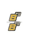 OEM Standard S50 B feliratú matrica, fekete-sárga-fehér, 2 darab, Simson S50