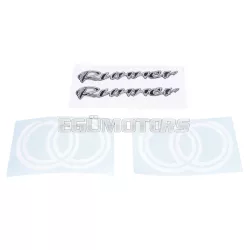   OEM Standard matrica készlet 3D fekete, 4 darab, Gilera Runner 50 / 125 / 180