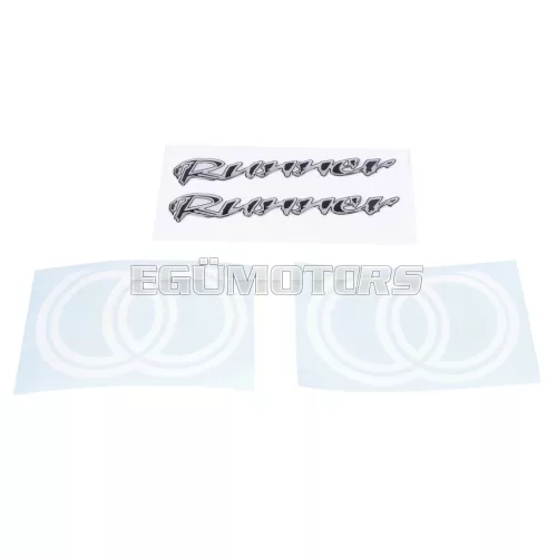 OEM Standard matrica készlet 3D fekete, 4 darab, Gilera Runner 50 / 125 / 180