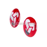 OEM Standard matrica készlet első villára, piros-fehér, 2 darab, Piaggio, Gilera Runner