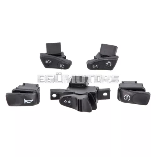 OEM Standard 5 darabos kapcsoló készlet, Vespa GT, GTS, S, LX, Piaggio Fly, Liberty, Sfera (2017-ig)