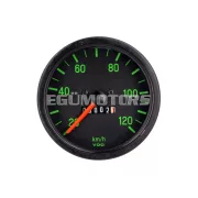 OEM Standard kilométeróra 120km/h, fekete/zöld, Kreidler, Hercules, Puch, Zündapp
