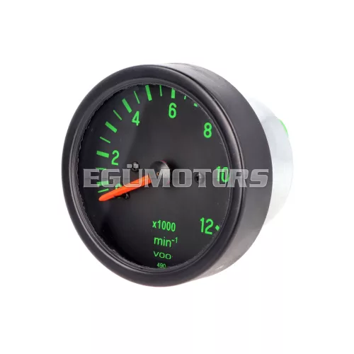 OEM Standard fordulatszámmérő 12.000 rpm, fekete/zöld, Kreidler, Hercules, Puch, Zündapp