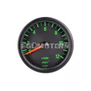 OEM Standard fordulatszámmérő 12.000 rpm, fekete/zöld, Kreidler, Hercules, Puch, Zündapp