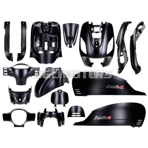 Fairing kit black matt 16-piece for Sym Fiddle 3 year 2014-2020
