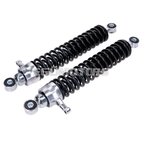 Shock absorber set 360mm adjustable black/silver for Simson S51, S70, S53,