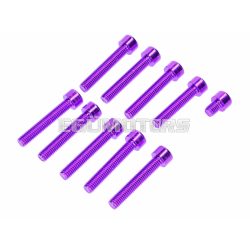   Screw set M6 violet / purple anodized engine cover for Simson S50, S51, S70, S53, S83 Enduro