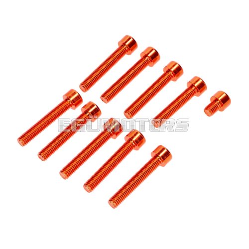 Screw set M6 orange anodized engine cover for Simson S50, S51, S70, S53, S83 Enduro