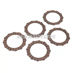   Kuplungtárcsa súrlódótárcsa készlet, 5 darab, Simson S50, S51, S70, S53, S83 Enduro