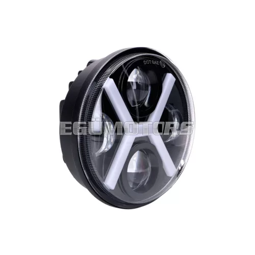Fényszóró LED Custom D=146mm 5.75", V8, Simson S50, S51, S70, S53, S83 Enduro