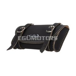   Tool bag, saddle bag Selle Monte Grappa made of leather black L=150mm for Piaggio, Vespa Ciao, Si, Bravo, Boxer, Grillo