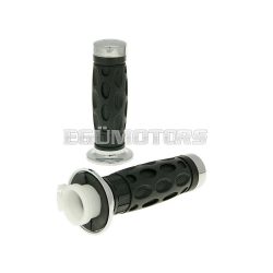   handlebar rubber grip set left and right incl. throttle tube chrome for GY6 50cc