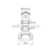 101 Octane kormánycsapágy készlet, Piaggio, Vespa, Gilera 50-200cc 2-, 4 ütemű motorokhoz (minden modellhez)