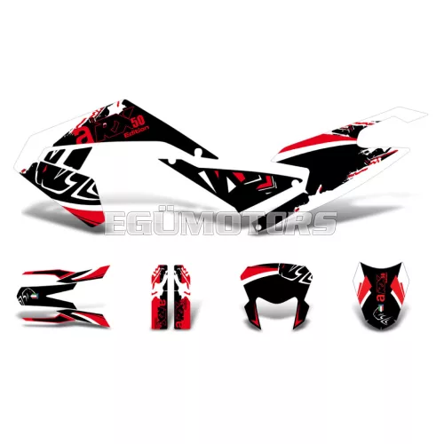 Matrica készlet fekete-fehér-piros, fényes, Aprilia RX50 (2018-tól) Euro4
