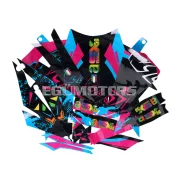 Matrica készlet fekete-rózsaszín-kék, fényes, Aprilia SX50 (2018-tól) Euro4