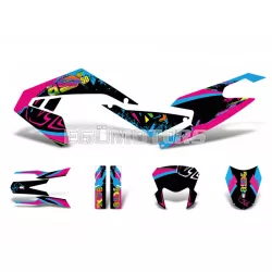   Matrica készlet fekete-rózsaszín-kék, matt, Aprilia SX50 (2018-tól) Euro4