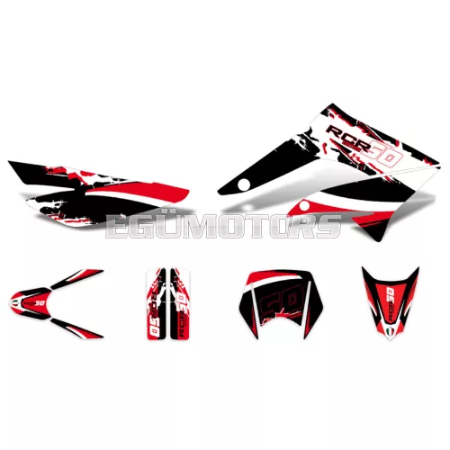 Matrica készlet fekete-fehér-piros, fényes, Gilera RCR (2011-2017)