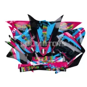 Matrica készlet fekete-rózsaszín-kék, fényes, Gilera SMT (2011-2017)