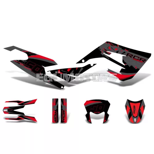 Matrica készlet fekete-piros-szürke, matt, Gilera RCR 50 (2018-2020) E4 (D50B) ZAPKKA00