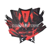 Matrica készlet fekete-piros-szürke, matt, Gilera RCR 50 (2018-2020) E4 (D50B) ZAPKKA00