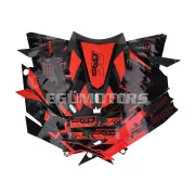 Matrica készlet fekete-piros-szürke, fényes, Gilera SMT 50 (2018-tól)