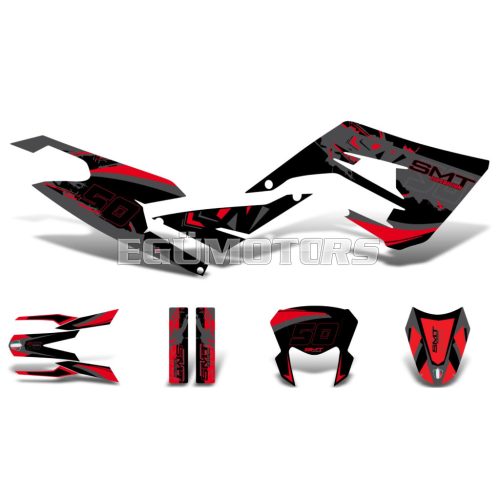 decal set black-red-grey matt for Gilera SMT 50 2018-