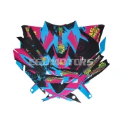 Matrica készlet fekete-rózsaszín-kék, matt, Derbi Senda 50 (2018-tól)