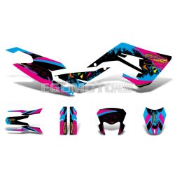 decal set black-pink-blue matt for Gilera RCR 50 2018-