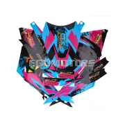 Matrica készlet fekete-rózsaszín-kék, fényes, Gilera SMT 50 (2018-tól)