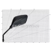 101 Octane tükör készlet rombusz, fekete, M8, jobb oldali tükör jobb menettel