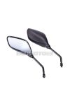 mirror set rhombical black M8 thread, right side mirror with left-hand thread